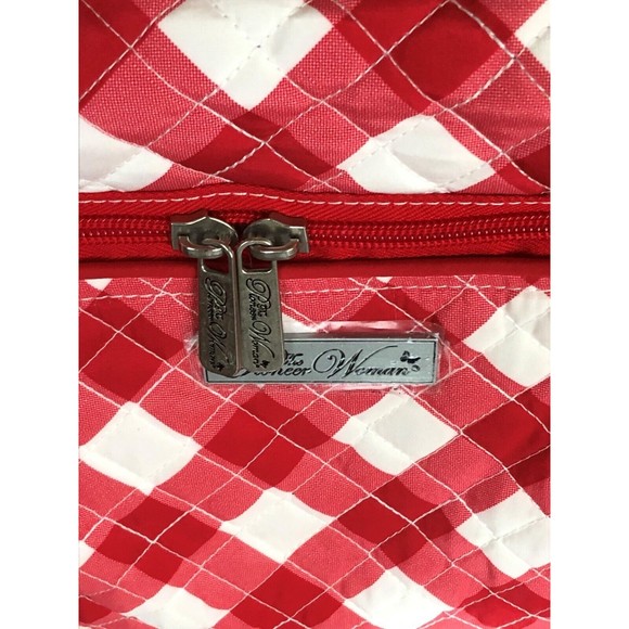 Pioneer Woman Quilted Weekender Travel Bag Red Gingham Charming Check Plaid New - Picture 5 of 13
